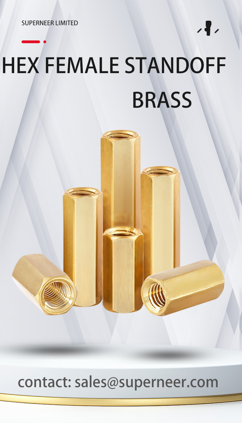 6-32 x 15/32" Hex Female Female Brass Stand Off Spacers 