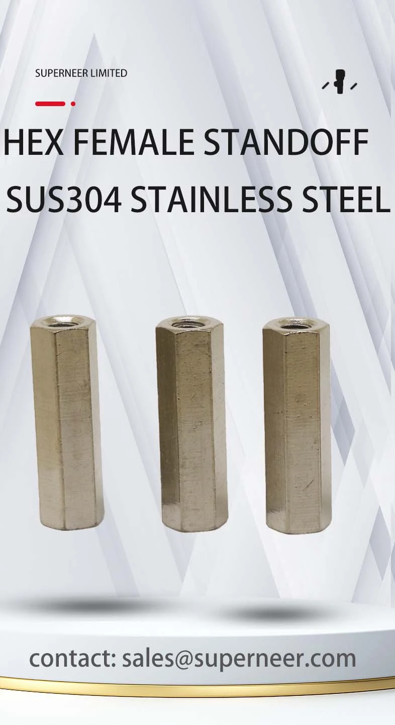 6-32 x 7/16" Hex Female Female SUS303 Stainless Steel Inox Stand Off Spacers 