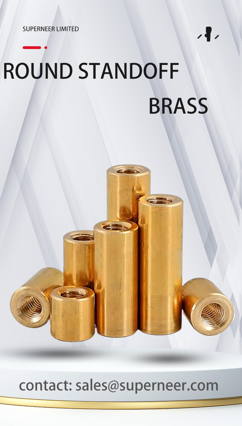 2-56 x 21/32" Round Female Female Spacers Brass Stand Off  