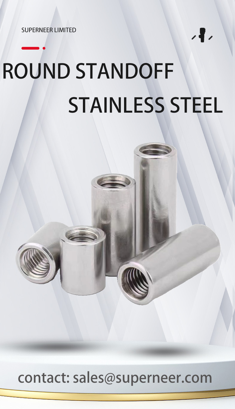 2-56 x 19/32" Round Female Female Spacers SUS303 Stainless Steel Inox Stand Off 