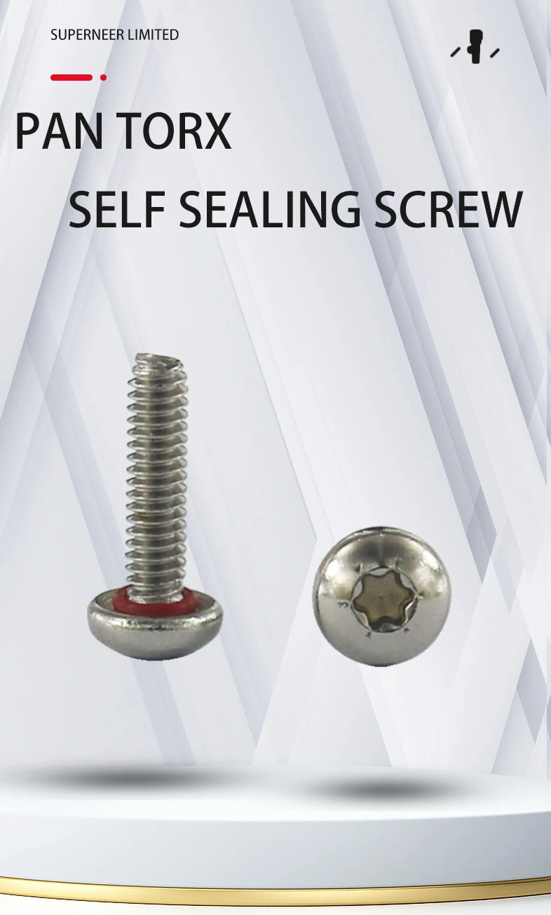 M2 x 8 mm Self Sealing Screw Pan Torx Head  SUS304 Stainless Steel Waterproof Screws