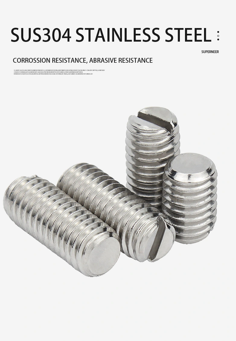 M3.5 x 6mm Slotted Flat Point Set Screw SUS304 Stainless Steel Inox 