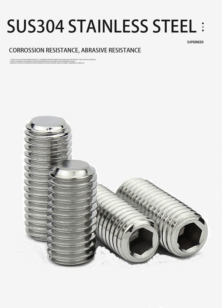 8 x 1/4" Socket Cup Point Set Screws SUS304 Stainless Steel Inox Inch