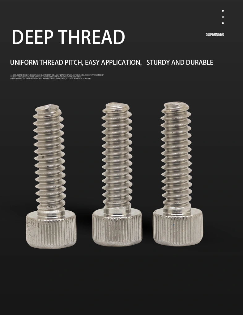 6-32 x 3/4" Knurled Socket Head Screw SUS304 Stainless Steel