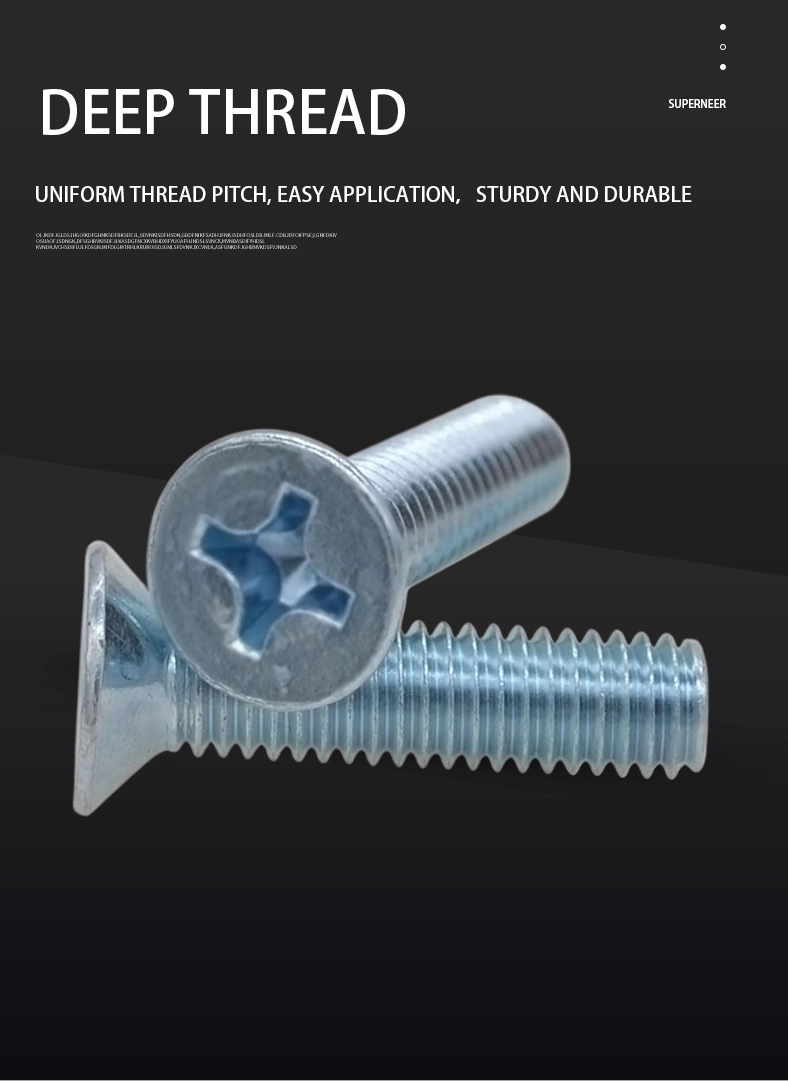 M2 x 7 mm Flat Head 120&deg; Phillips Machine Screw Steel Blue Zinc Plated