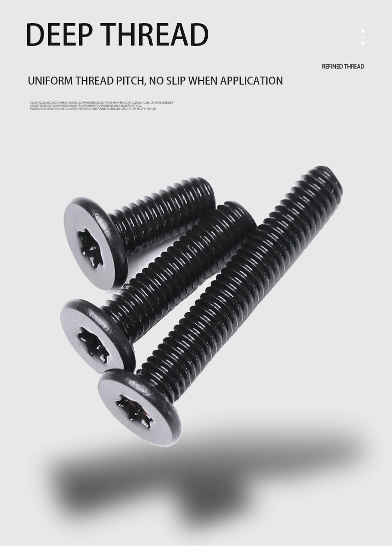 M2.5 x 6mm Torx Flat Head Machine Screw Carbon Steel Black
