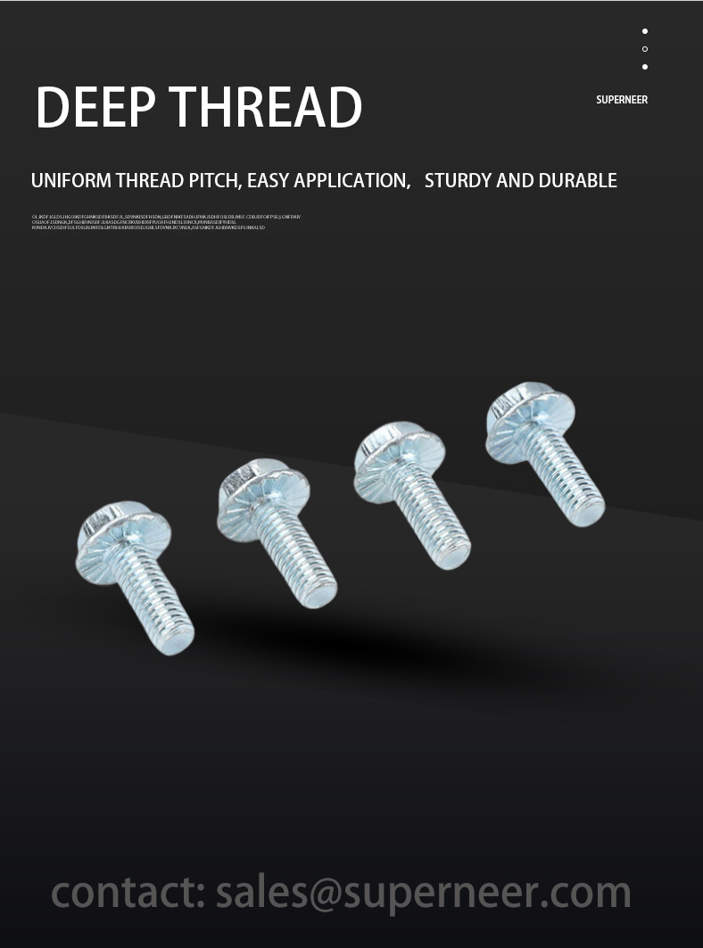 8-32 x 3/16" Indented Hex Washer Serrated Head Phillips Machine Screw Steel Blue Zinc Plated