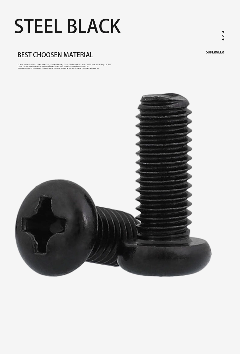 2-56 x 5/32" Pan Head Phillips Machine Screw Steel Black ANSI/ASME B18.6.3
