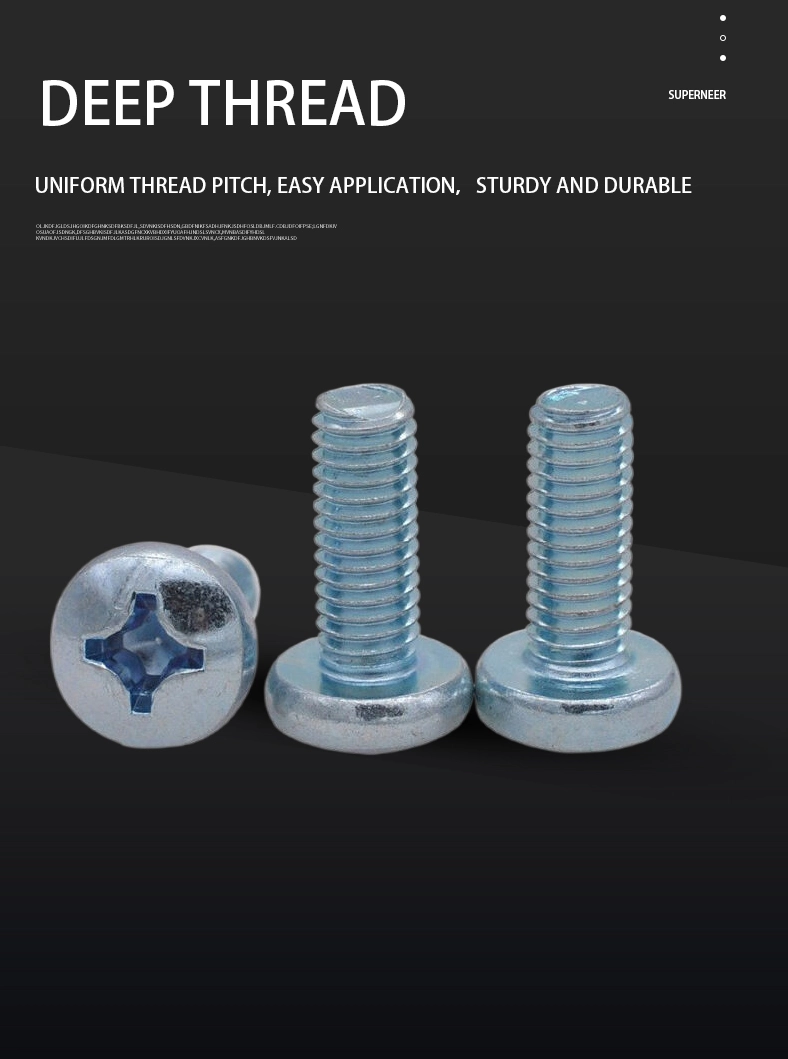 3-48 x 3/8" Pan Head Phillips Machine Screw Steel Blue Zinc Plated ANSI/ASME B18.6.3