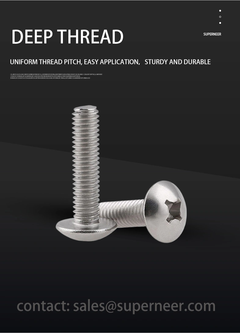 6-32 x 5/16" Truss Head Phillips Machine Screw SUS304 Stainless Steel Inox