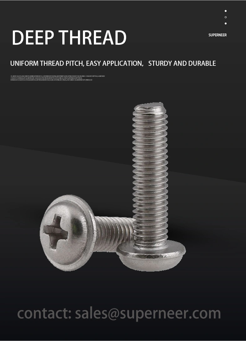 8-32 x 3/16"  Pan Washer Head Phillips Machine Screws SUS304 Stainless Steel Inox
