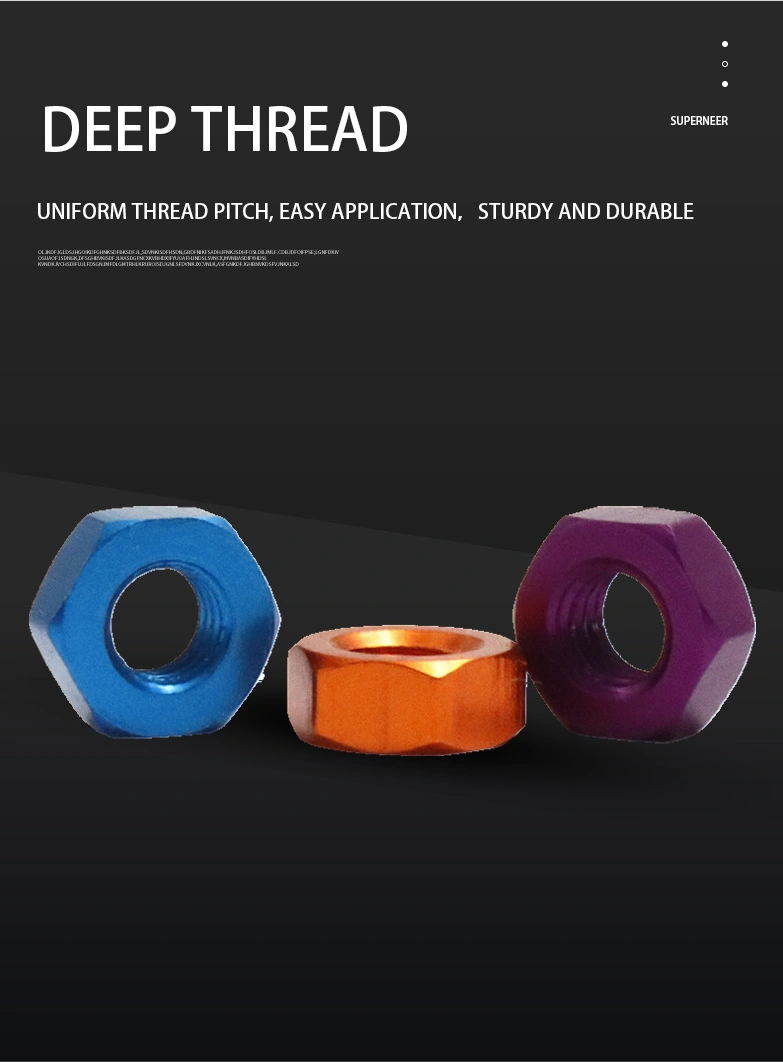 M8 Aluminium Hex Nut Anodized Color
