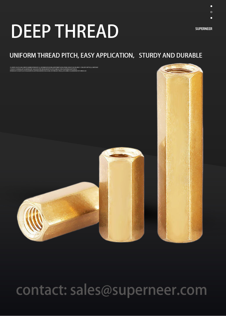 6-32 x 15/32" Hex Female Female Brass Stand Off Spacers 