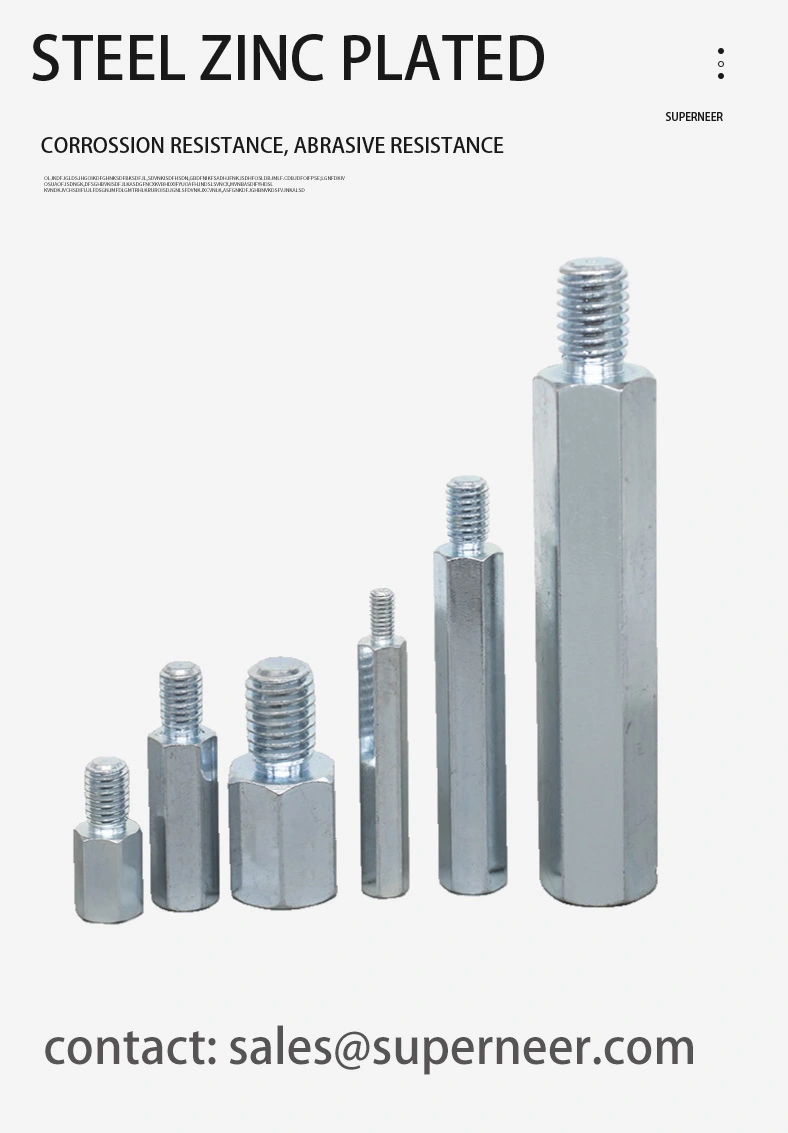 4-40 x 5/8" Steel Blue Zinc Plated Standoff Screws Hex Male Female Spacers 