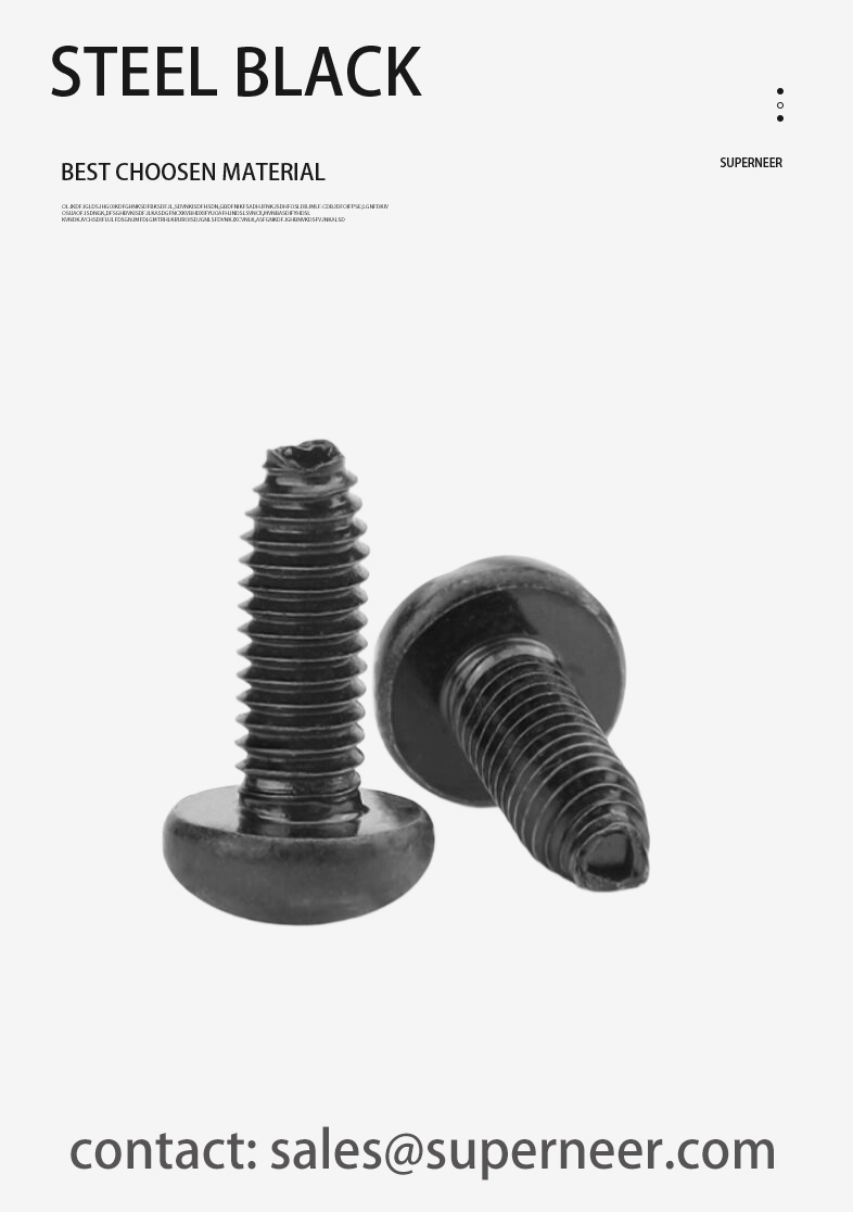 2-56 &times; 1/4 Pan Head Phillips Thread Forming  Screws for Metal  Steel Black