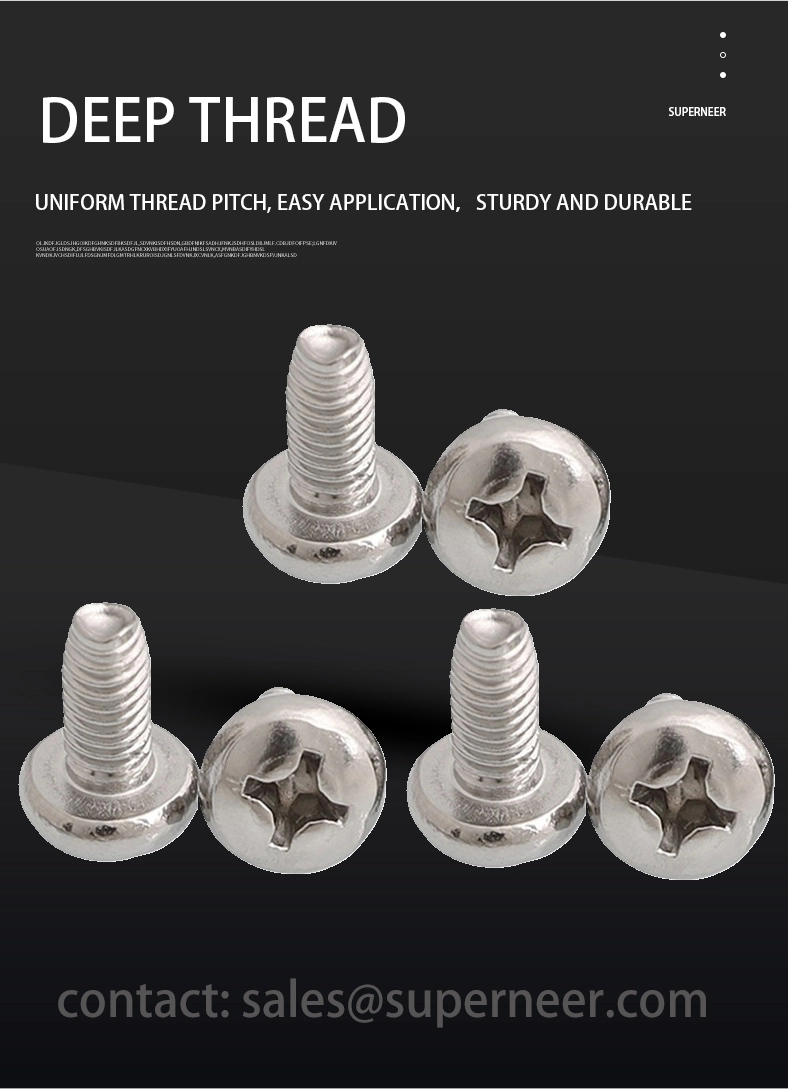 2-56 &times; 1/2 Pan Head Phillips Thread Forming  Screws for Metal  SUS304 Stainless Steel Inox