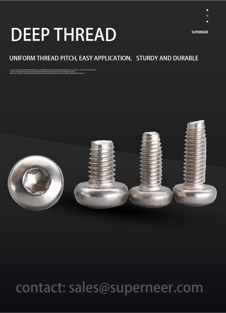 8-32 &times; 5/16 Pan Head Torx Thread Forming  Screws for Metal  SUS304 Stainless Steel Inox