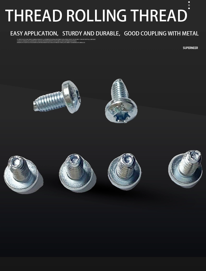 6-32 &times; 3/8 Pan Head Torx Thread Forming  Screws for Metal  Steel Blue Zinc Plated