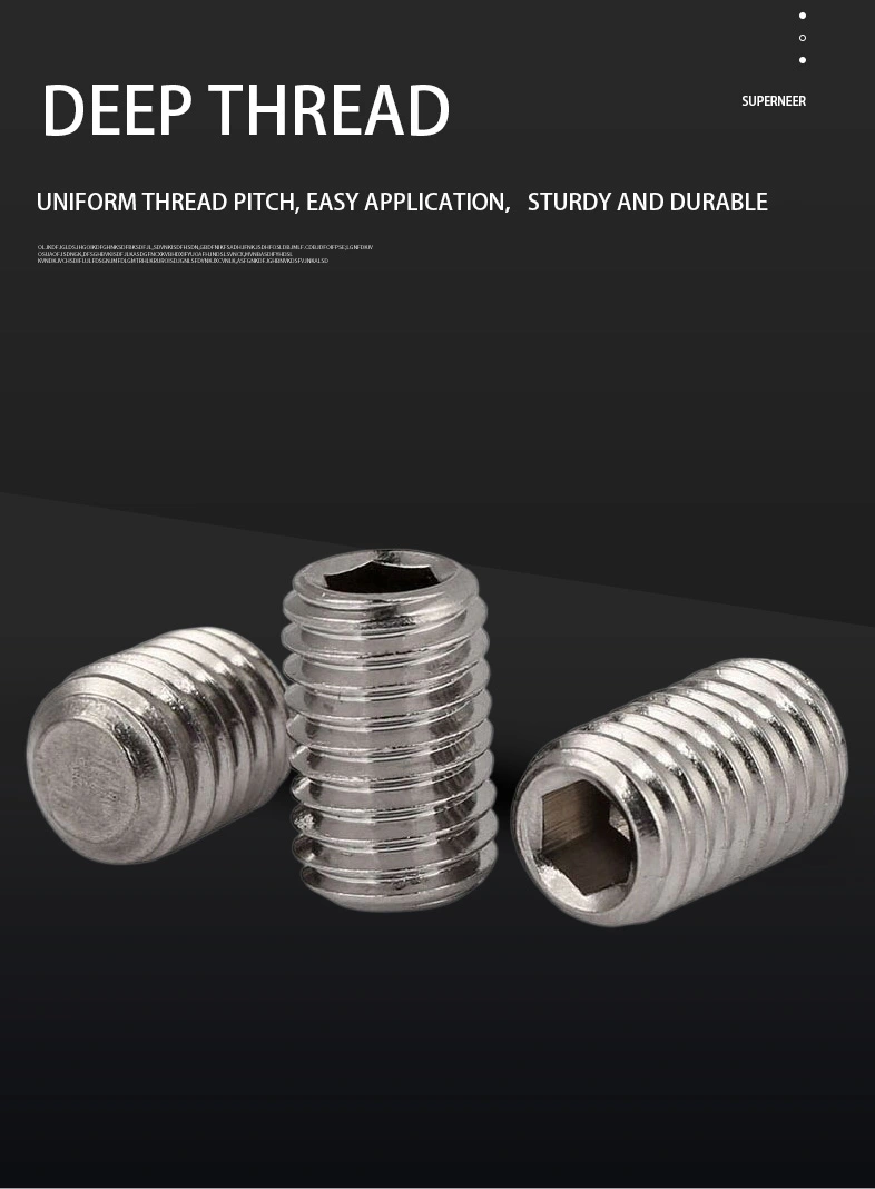 2 x 7/16" Flat Socket Set Screws SUS304 Stainless Steel Inox