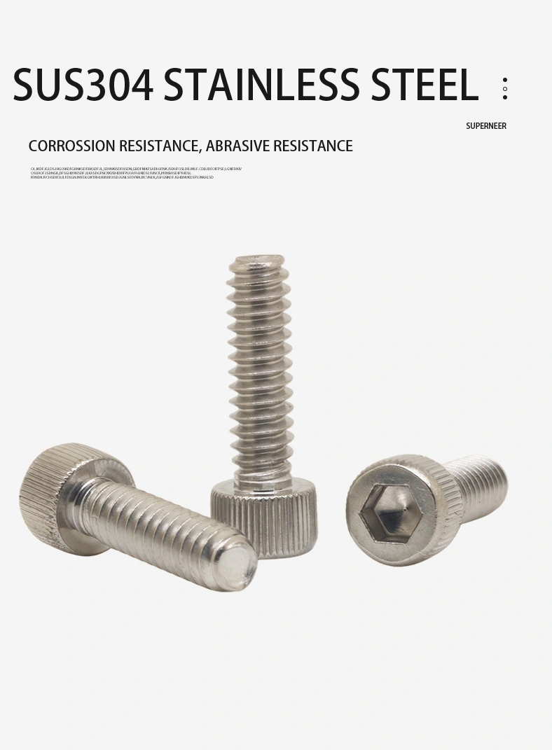 6-32 x 3/4" Knurled Socket Head Screw SUS304 Stainless Steel
