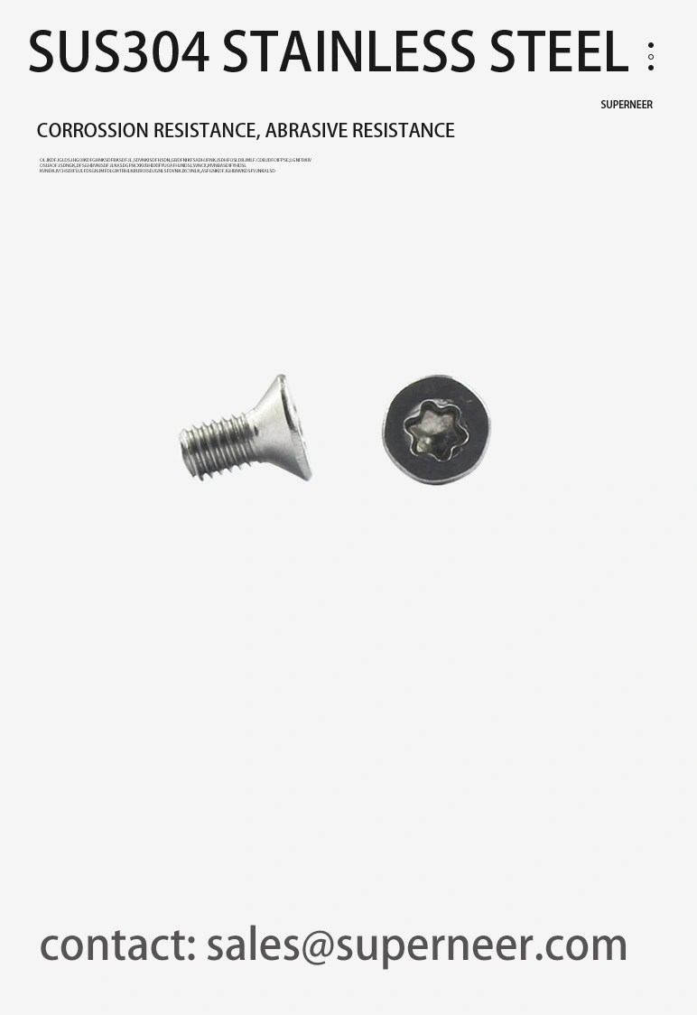 #2-56 x 5/32" Flat Head 82&deg; Torx Machine Screw SUS304 Stainless Steel