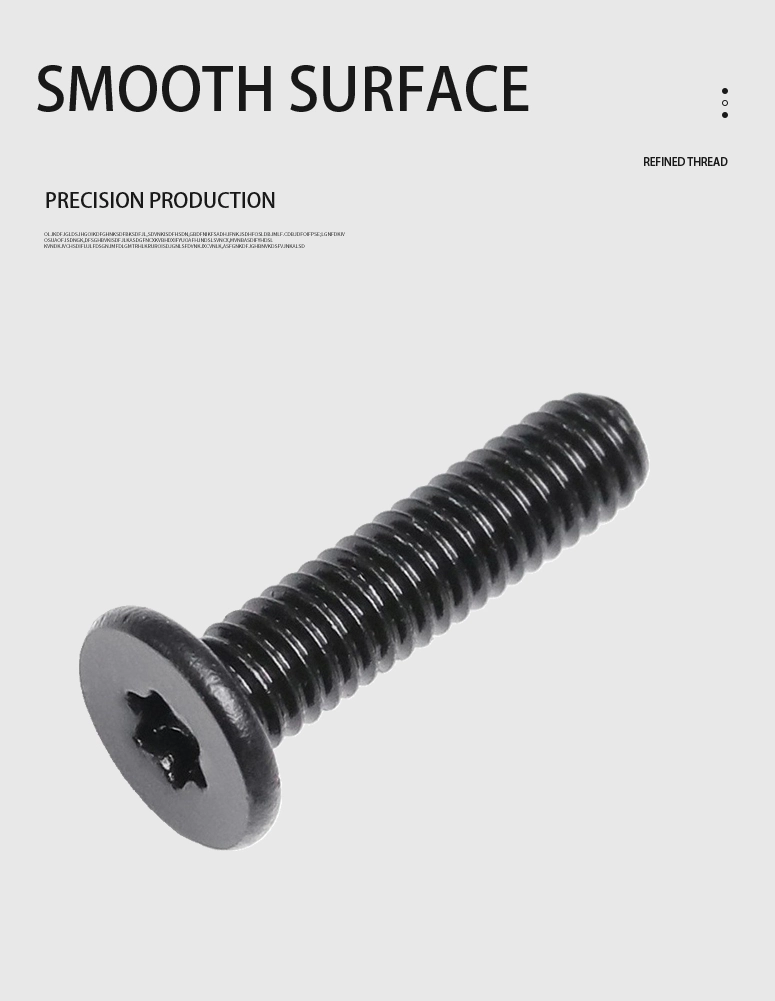 M2.5 x 6mm Torx Flat Head Machine Screw Carbon Steel Black