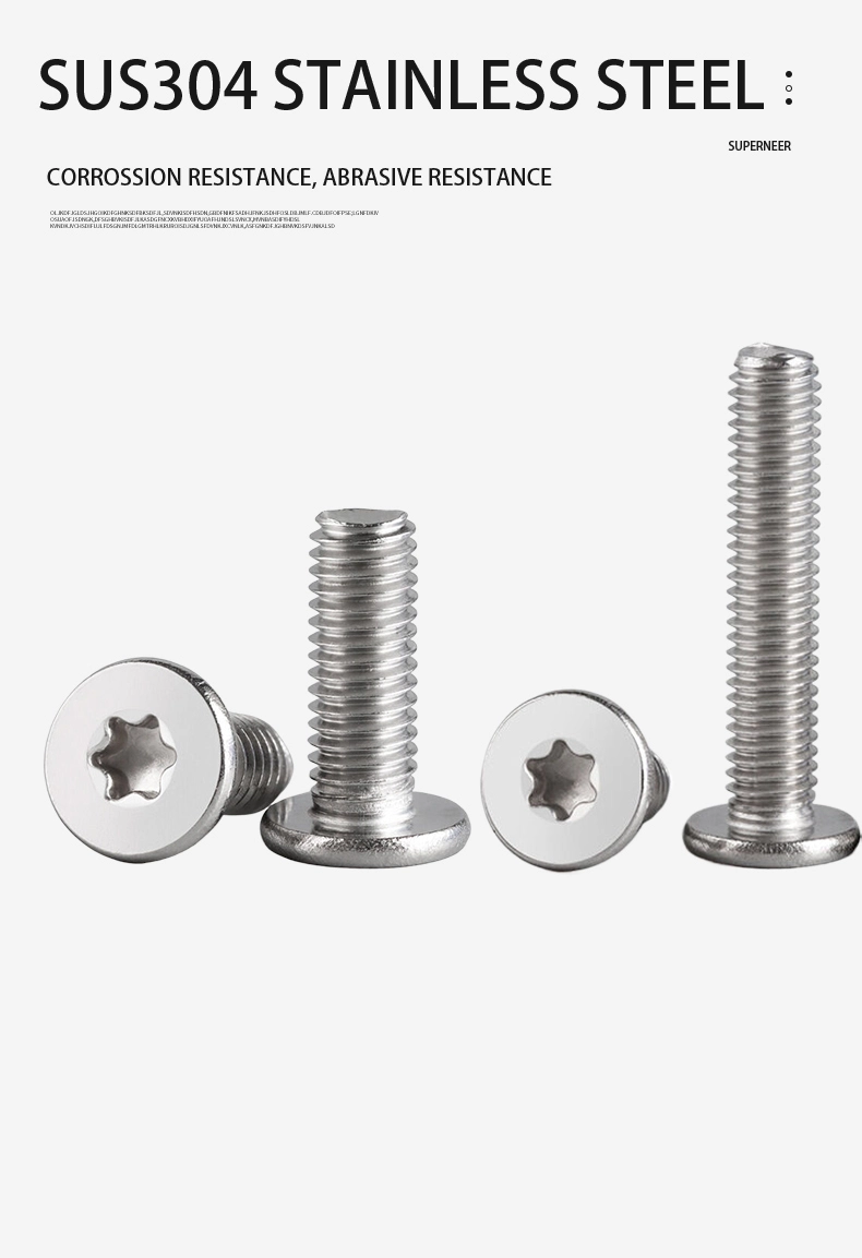 M8 x 55mm Torx Flat Head Machine Screw SUS304 Stainless Steel Inox 