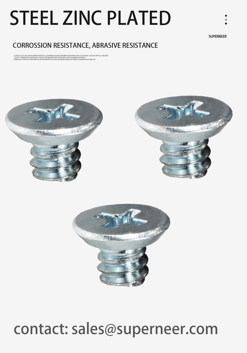 M3.5 x 5 mm Flat Head Undercut Phillips Machine Screw Steel Blue Zinc Plated