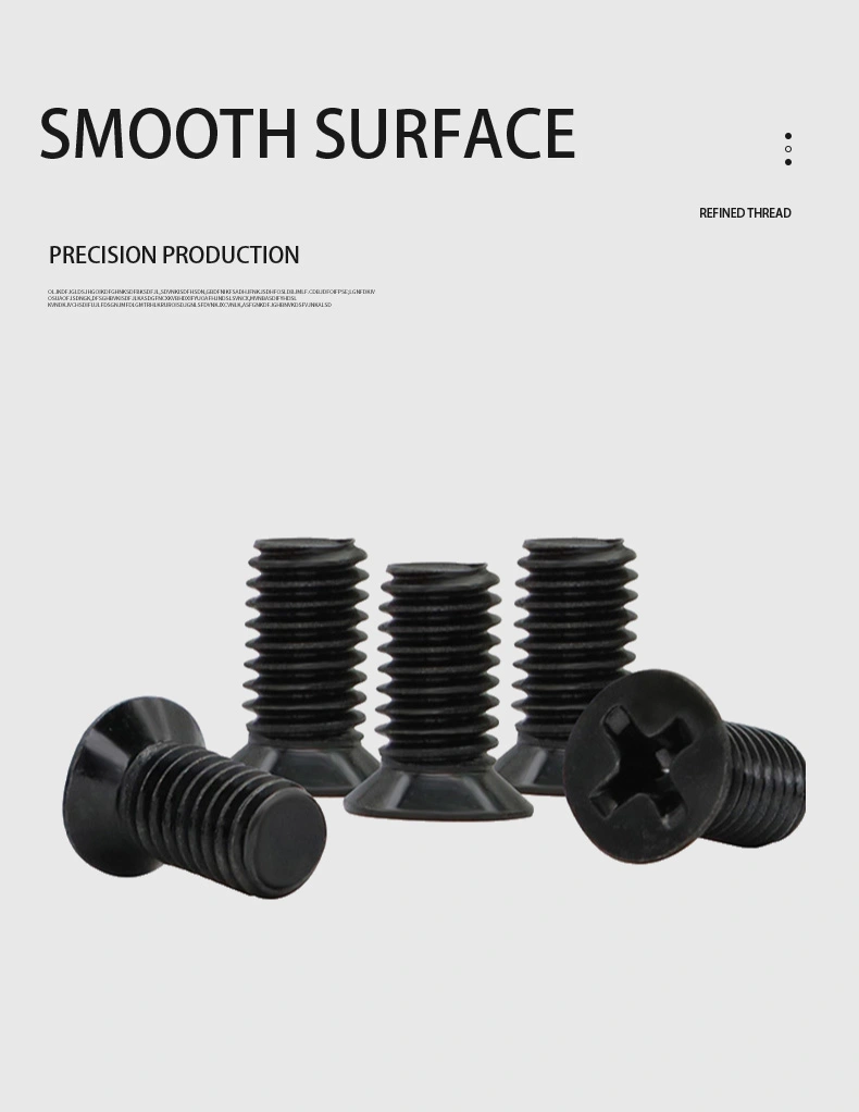 M2 x 6 mm Flat Head 82&deg; Phillips Machine Screw Steel Black