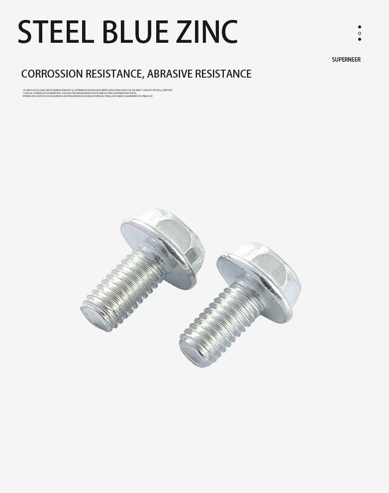 10-32 x 7/16&ldquo; Indented Hex Washer Head Phillips Machine Screw Steel Blue Zinc Plated