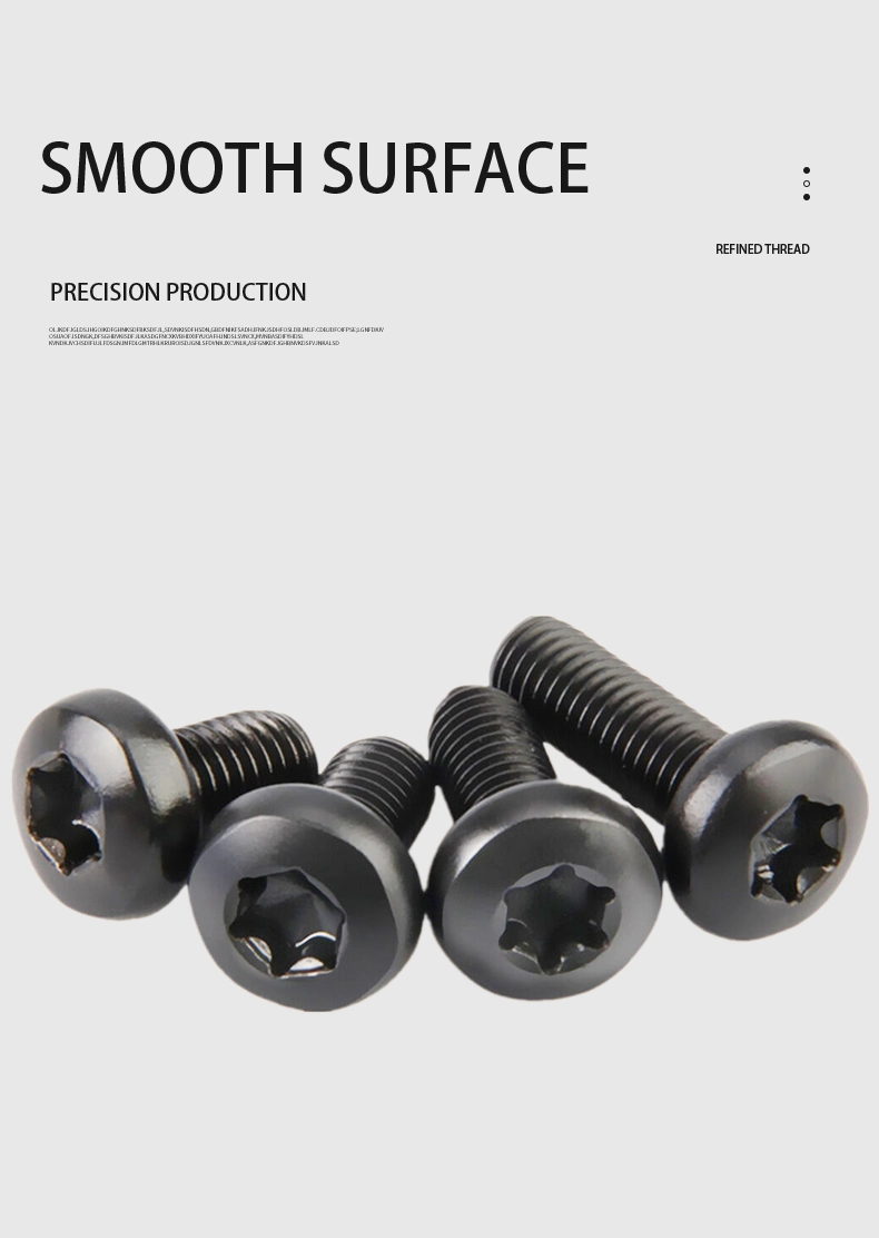 M2.5 x 4 mm Pan Head Torx Machine Screw Steel Black ISO 14583