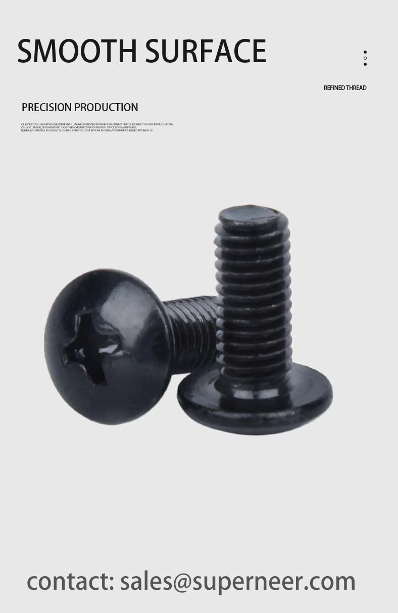 4-40 x 3/16" Truss Head Phillips Machine Screw Steel Black