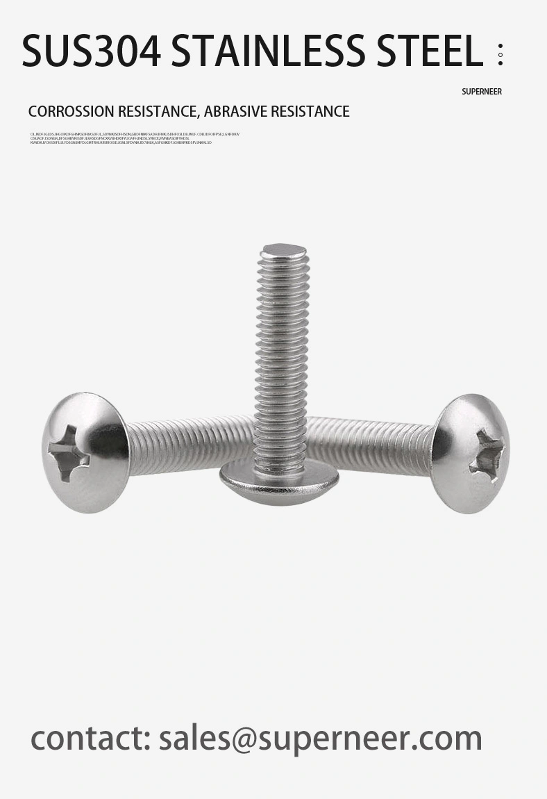 6-32 x 5/16" Truss Head Phillips Machine Screw SUS304 Stainless Steel Inox