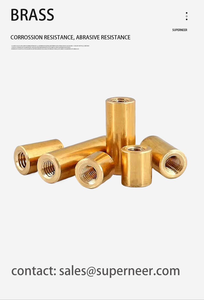 2-56 x 21/32" Round Female Female Spacers Brass Stand Off  