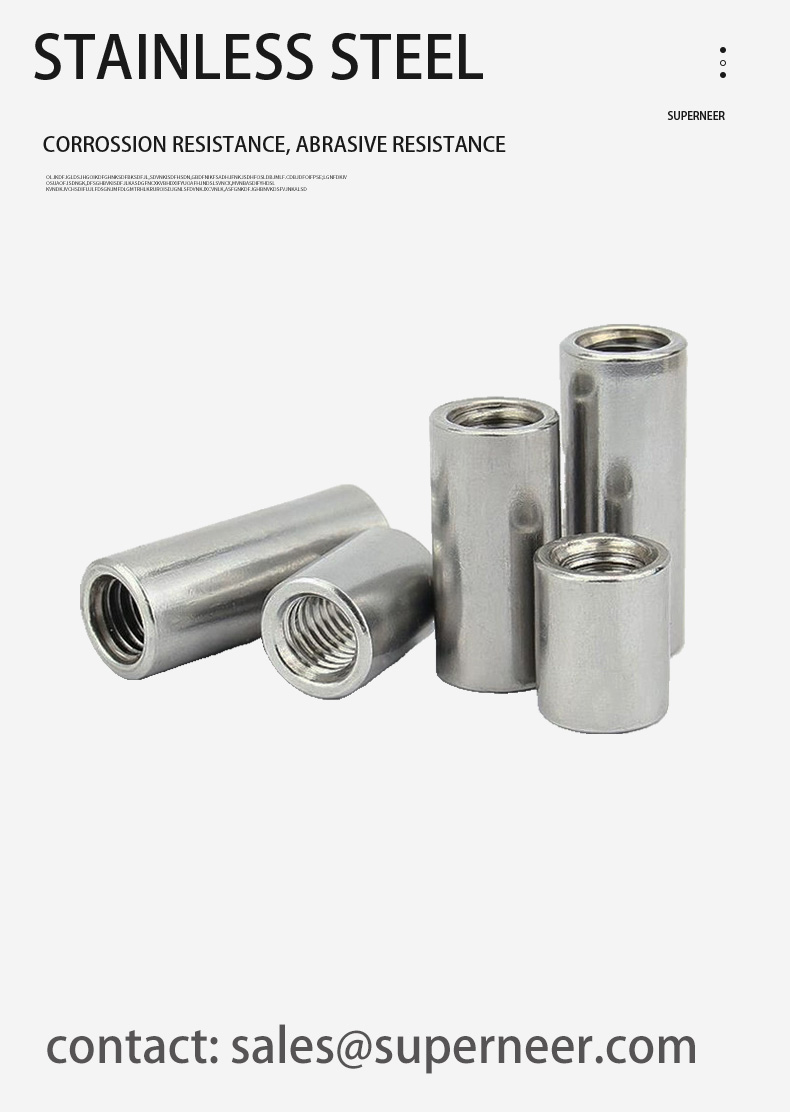 2-56 x 19/32" Round Female Female Spacers SUS303 Stainless Steel Inox Stand Off 