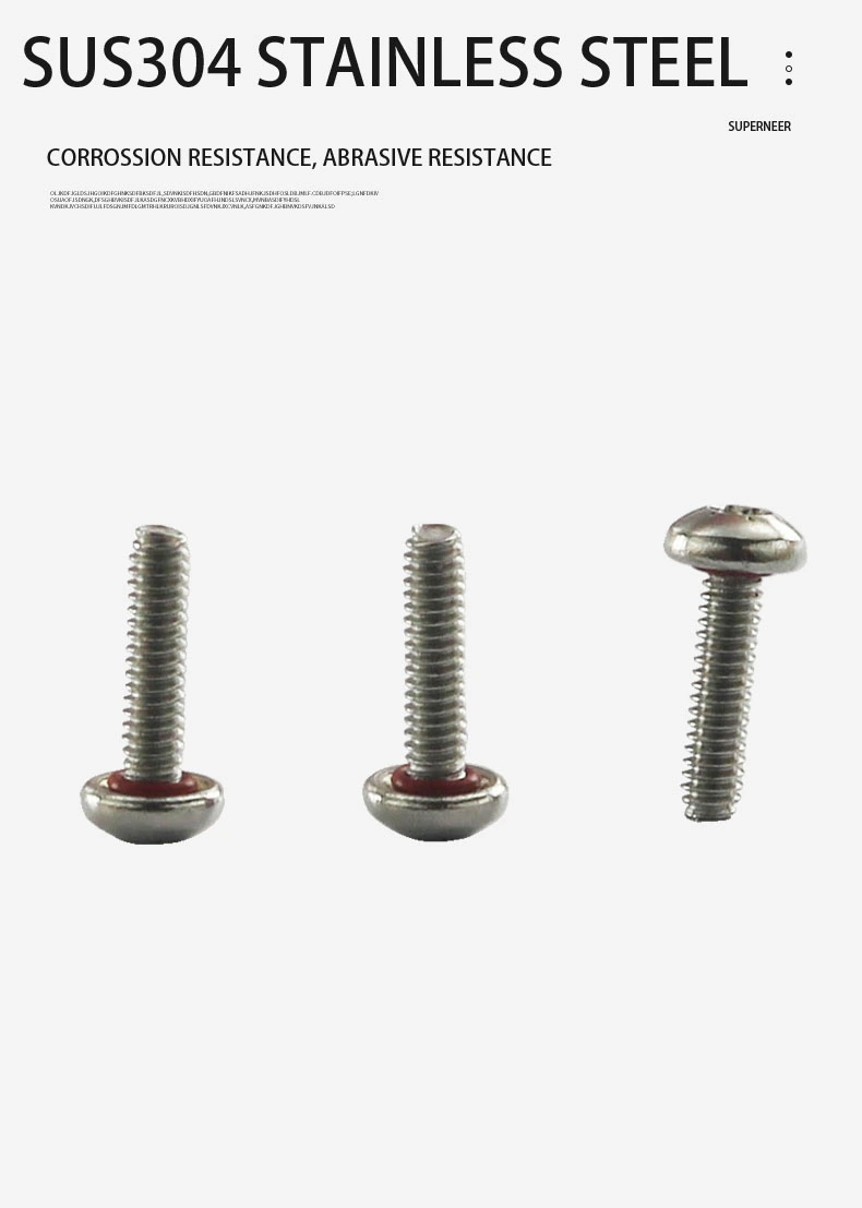 M2 x 8 mm Self Sealing Screw Pan Torx Head  SUS304 Stainless Steel Waterproof Screws