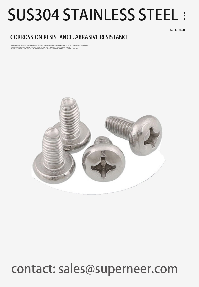 2-56 &times; 1/2 Pan Head Phillips Thread Forming  Screws for Metal  SUS304 Stainless Steel Inox