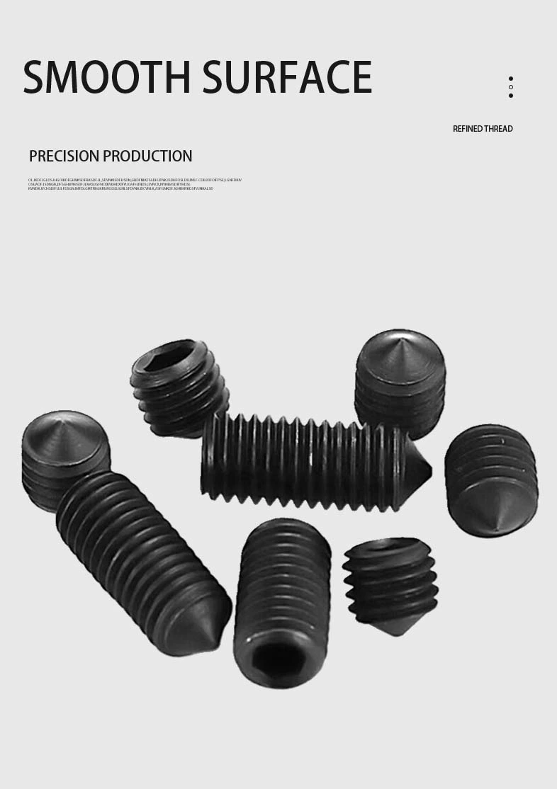 M1.6 x 6mm Socket Set Screw Cone Point Steel Black DIN914