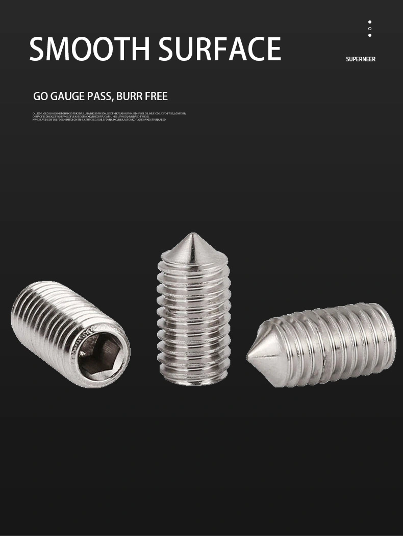 M2 x 4mm Socket Set Screw Cone Point SUS304 Stainless Steel Inox DIN914