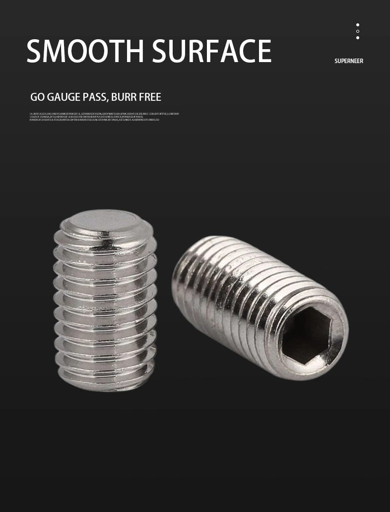 2 x 7/16" Flat Socket Set Screws SUS304 Stainless Steel Inox