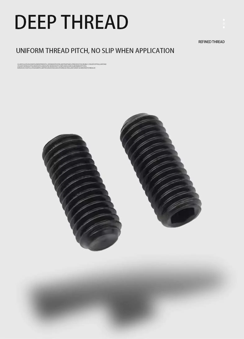 8 x 7/16" Socket Cup Point Set Screws Steel Black Inch