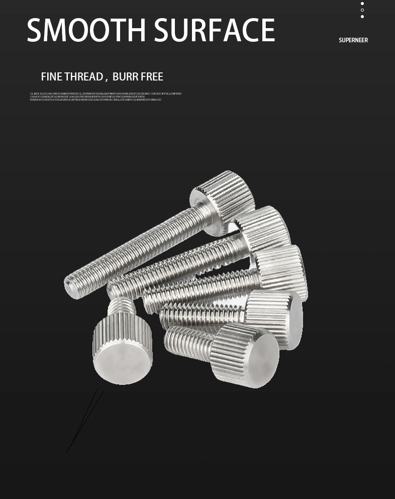M4 x 30mm Knurled Thumb Screw Flat Head Vertical Knurled Knob Screws SUS304 Stainless Steel Inox
