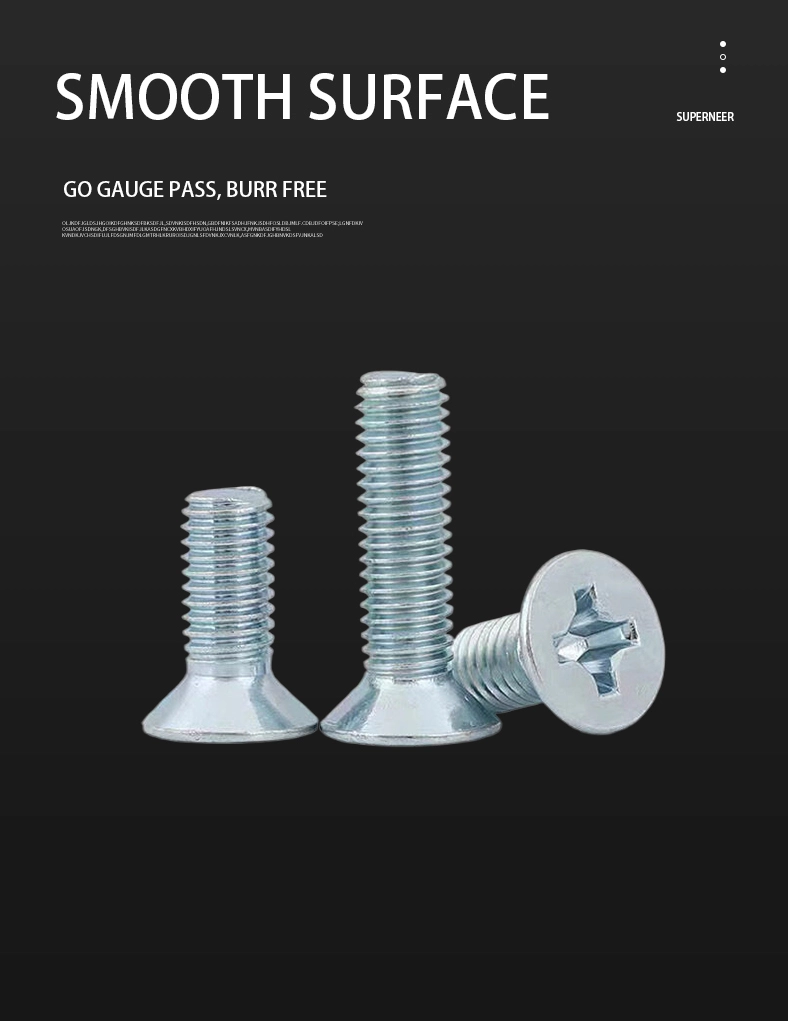 M3.5 x 7 mm Flat Head 100&deg; Phillips Machine Screw Steel Blue Zinc Plated