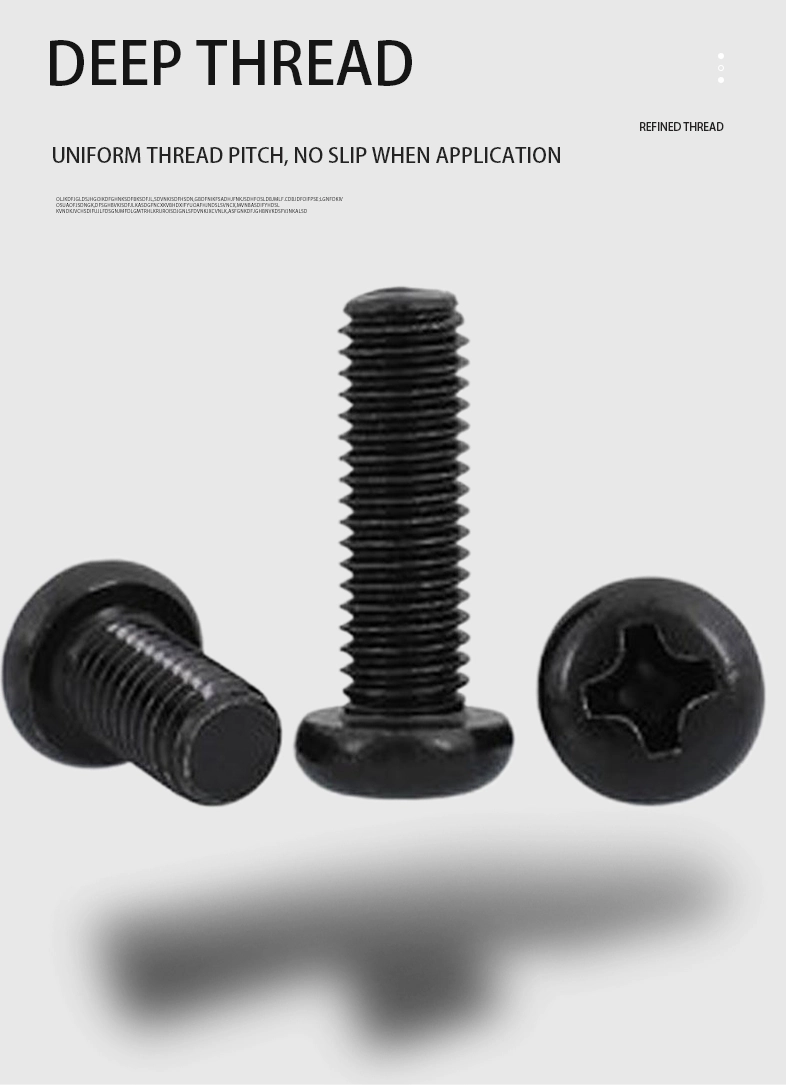 2-56 x 5/32" Pan Head Phillips Machine Screw Steel Black ANSI/ASME B18.6.3