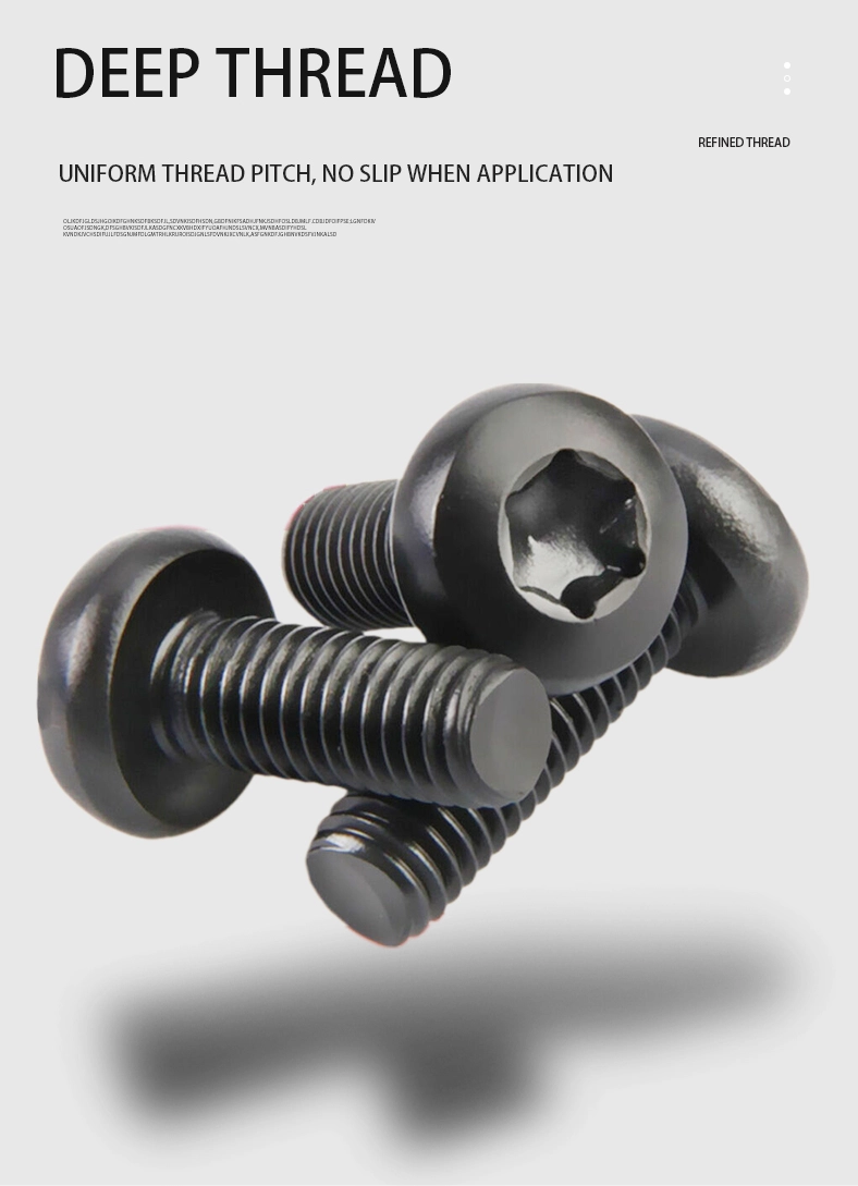 M2.5 x 4 mm Pan Head Torx Machine Screw Steel Black ISO 14583