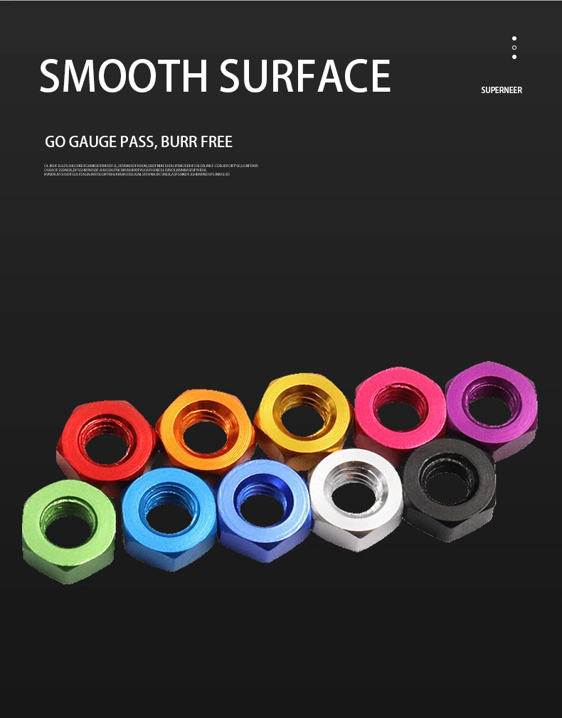 M8 Aluminium Hex Nut Anodized Color
