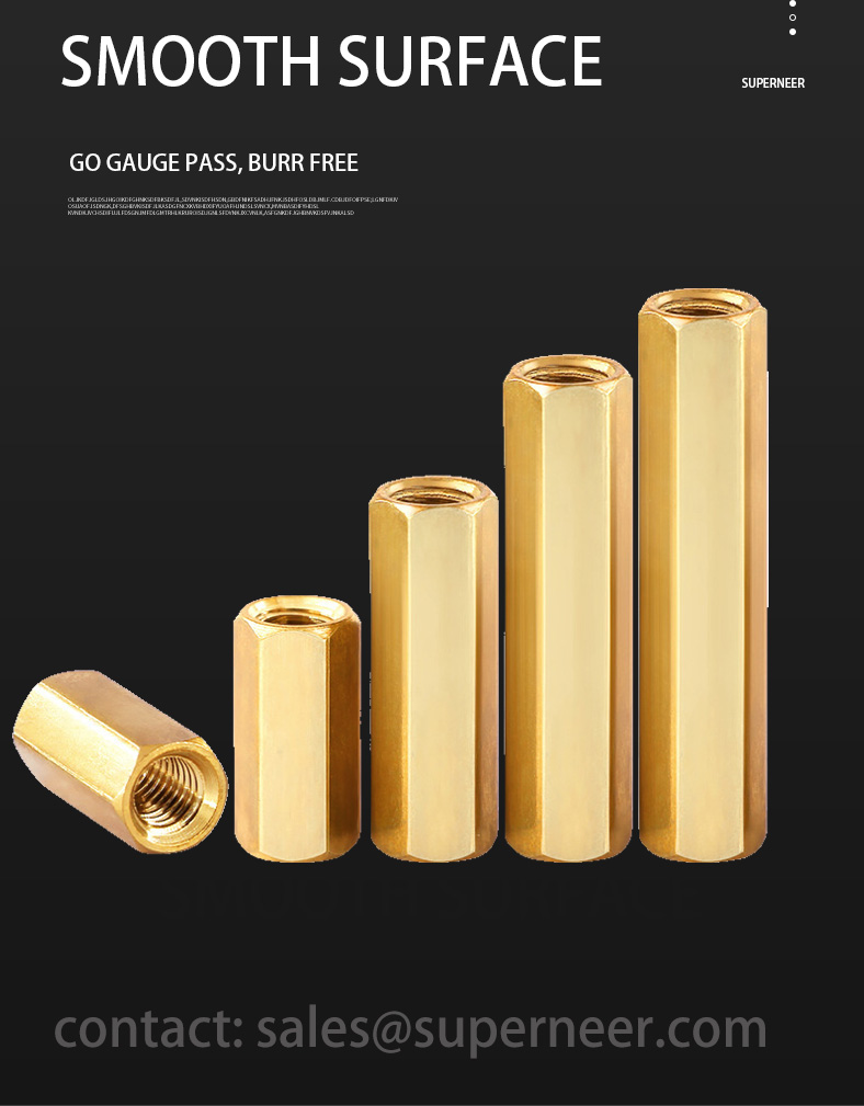 6-32 x 15/32" Hex Female Female Brass Stand Off Spacers 