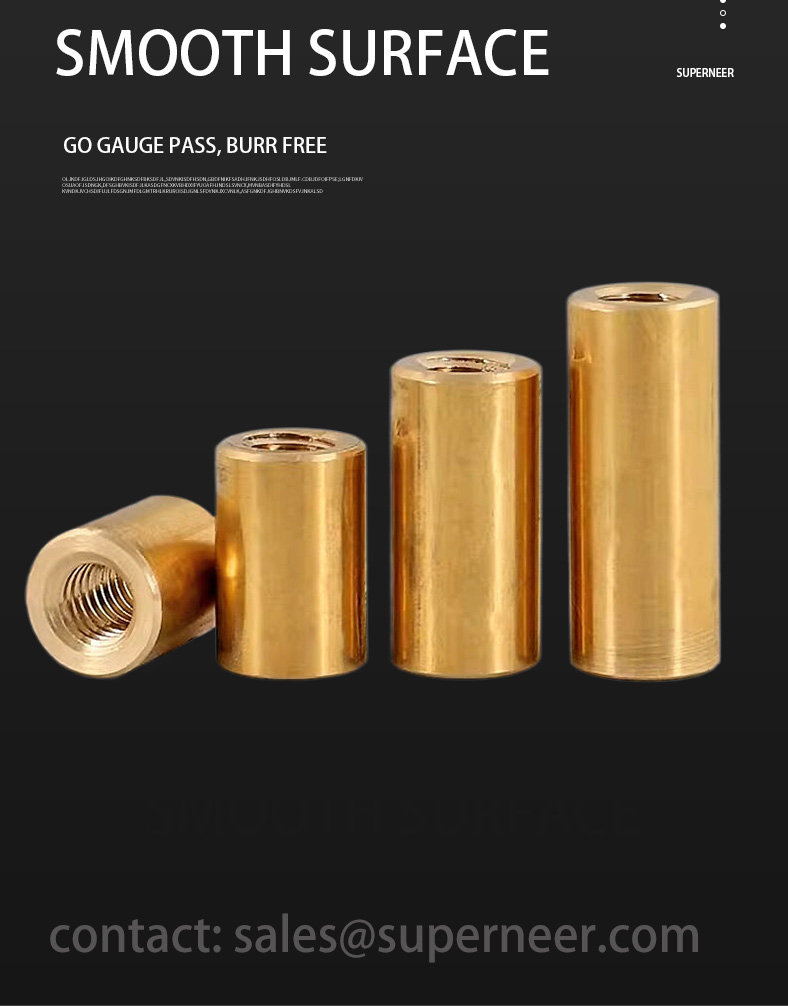 2-56 x 21/32" Round Female Female Spacers Brass Stand Off  
