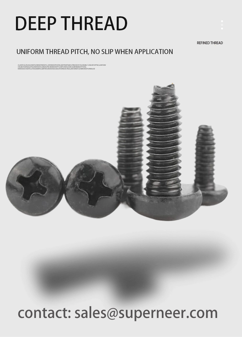 2-56 &times; 1/4 Pan Head Phillips Thread Forming  Screws for Metal  Steel Black