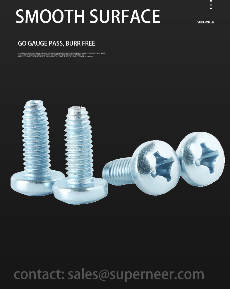 M4 &times; 6mm Pan Head Phillips Thread Forming Screws for Metal Steel Blue Zinc Plated